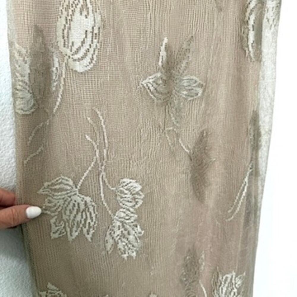 Sue Wong Nocturne Lace Mesh Slip Dress Taupe Nude Size M Long Formal Vintage - Picture 4 of 9